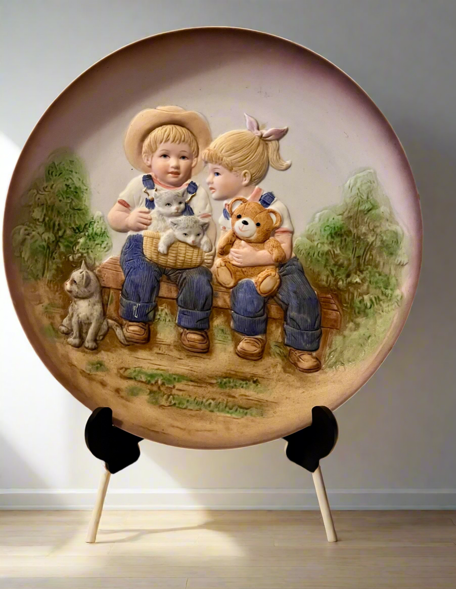 Denim Days Plate with Stand.